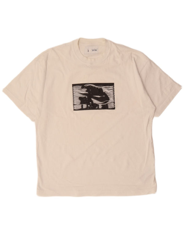 NIKE Camiseta gráfica para hombre Top grande de algodón blanco