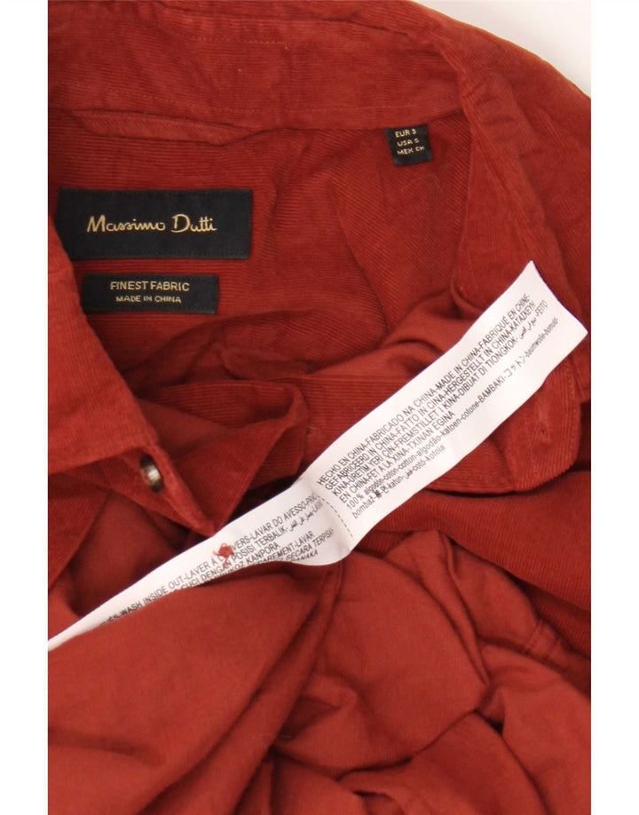 Camisa Massimo Dutti Hombre Pana Small Rojo Algodón