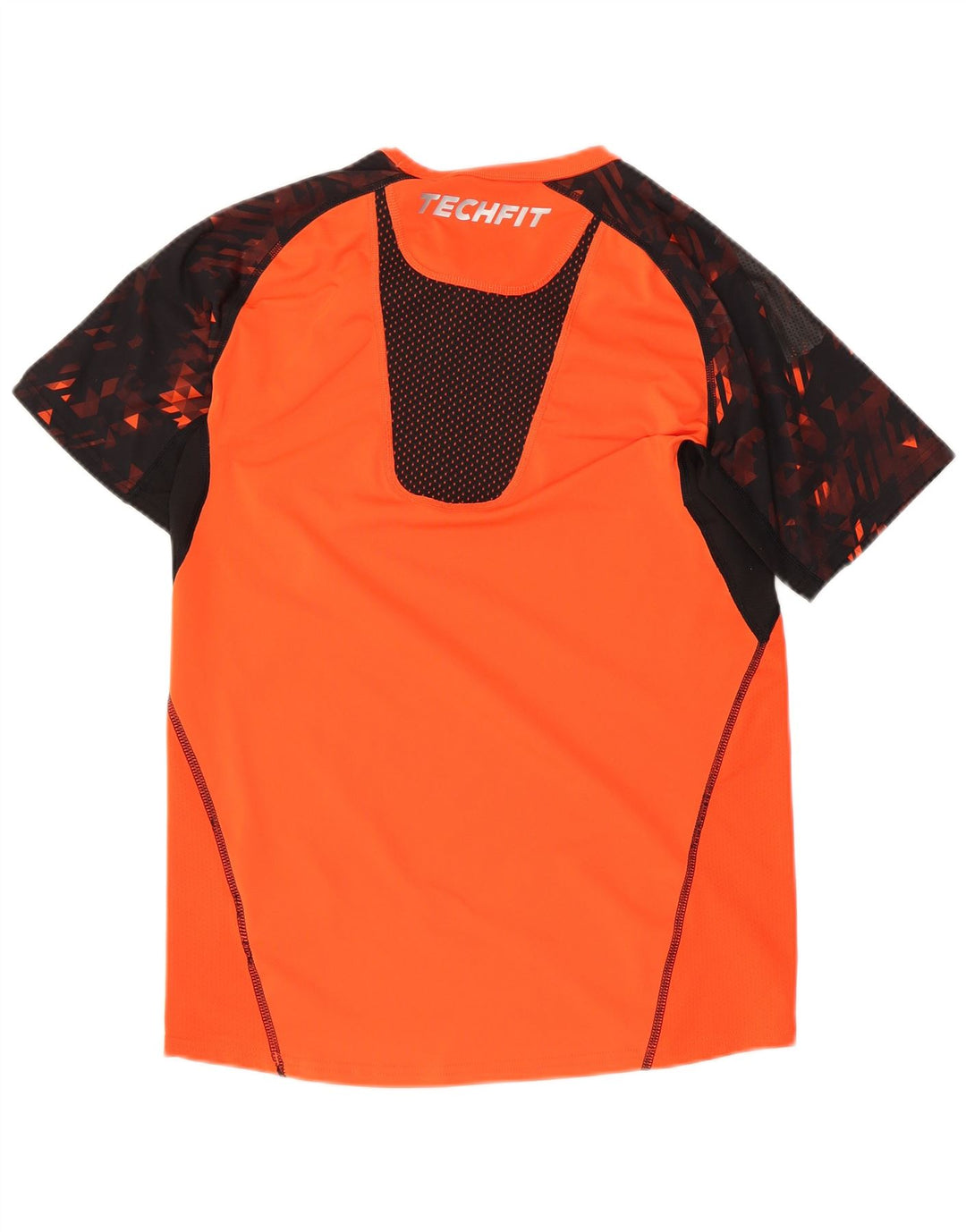 Adidas Hombre Tech Fit Camiseta Top Pequeño Naranja Colorblock Poliéster