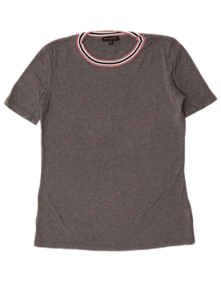 Massimo Dutti Camiseta Mujer Top UK 10 Small Gris