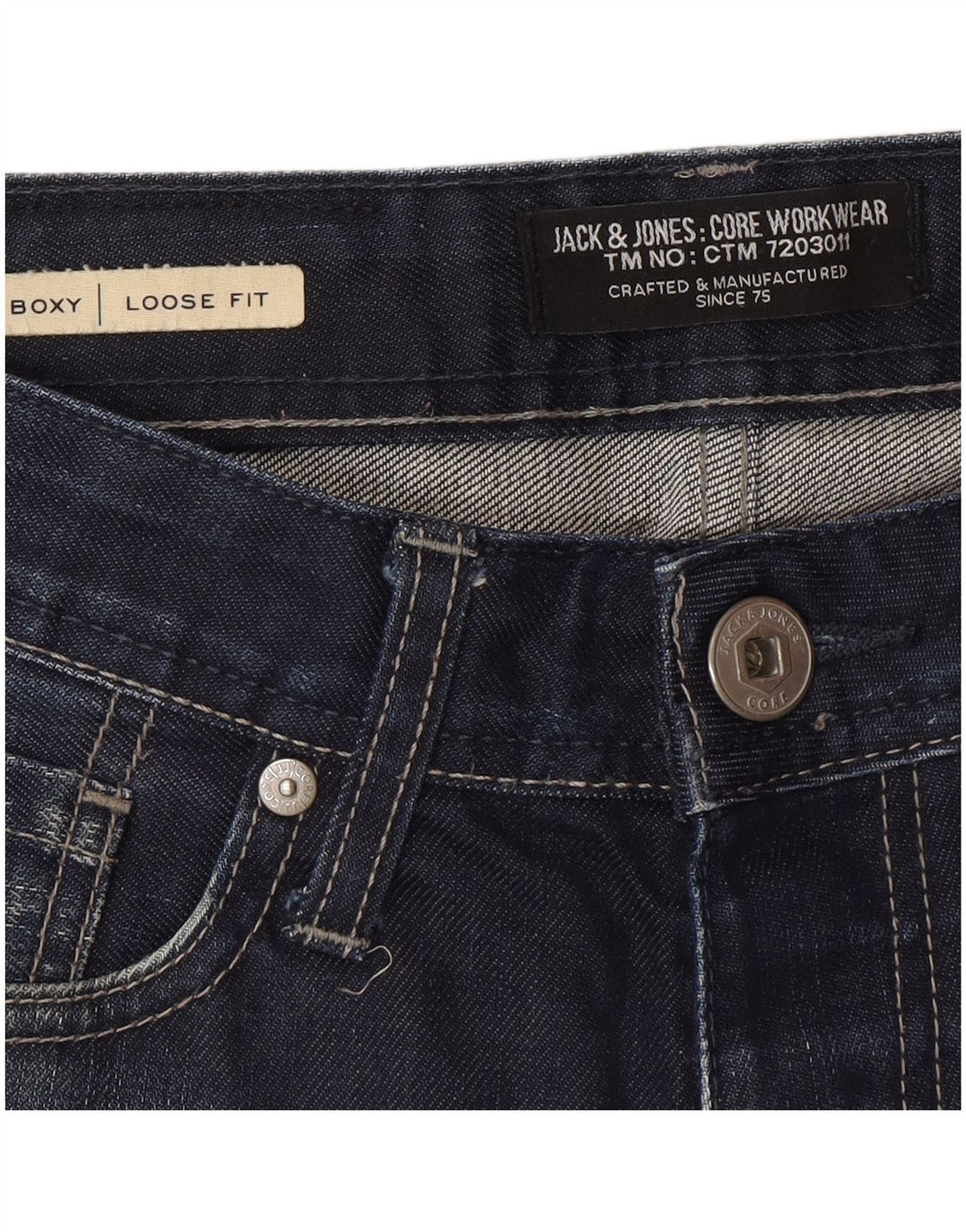 Jack & Jones Vaqueros Boxy Sueltos para Hombre W28 L30 Azul