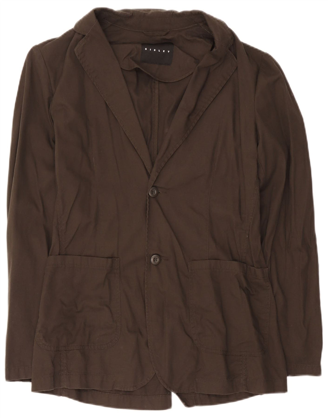 Sisley Chaqueta tipo blazer de 2 botones para hombre IT 48 Algodón marrón medio
