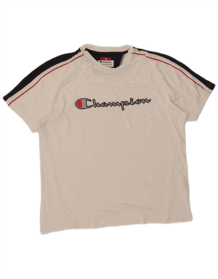 Champion Camiseta Gráfica Para Hombre Top Medium Blanco Colorblock Algodón