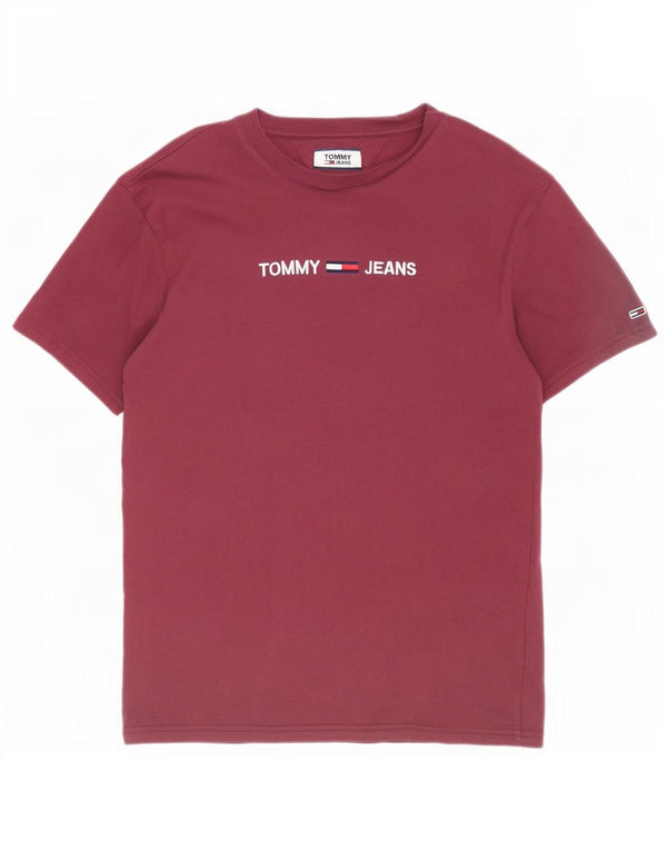 Tommy Hilfiger Camiseta gráfica para hombre Top Medium Borgoña Algodón
