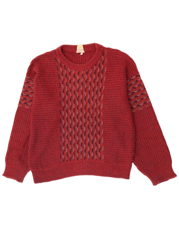 Fiume Jersey de cuello redondo para hombre IT 46 Small Granate Geométrico Acrílico