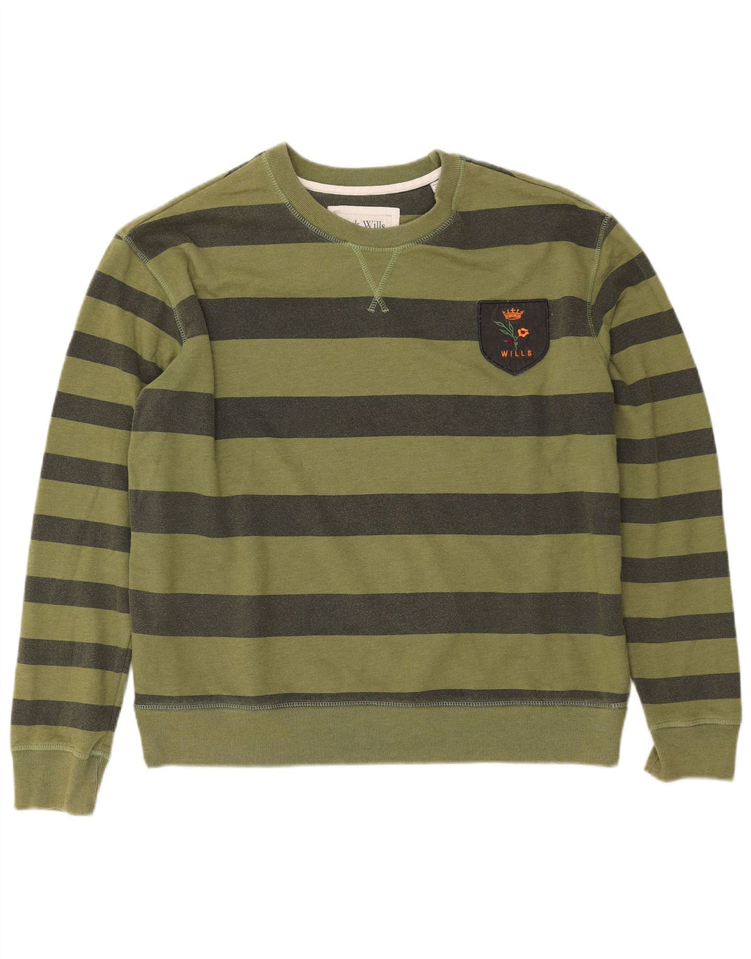 JACK WILLS Sudadera extragrande para mujer, talla 40, talla grande, color caqui a rayas