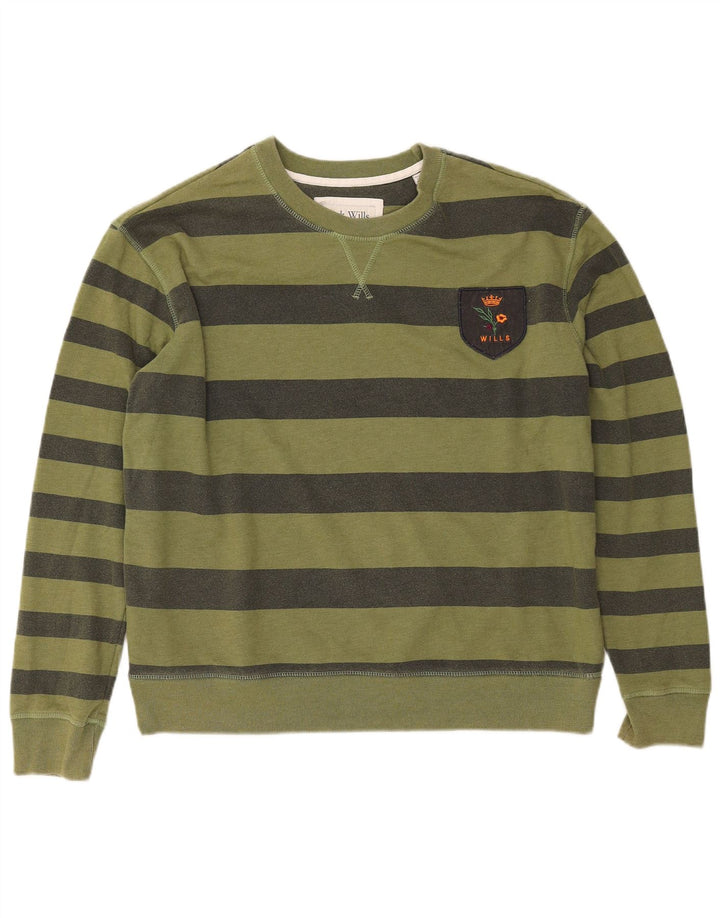 JACK WILLS Sudadera extragrande para mujer, talla 40, talla grande, color caqui a rayas