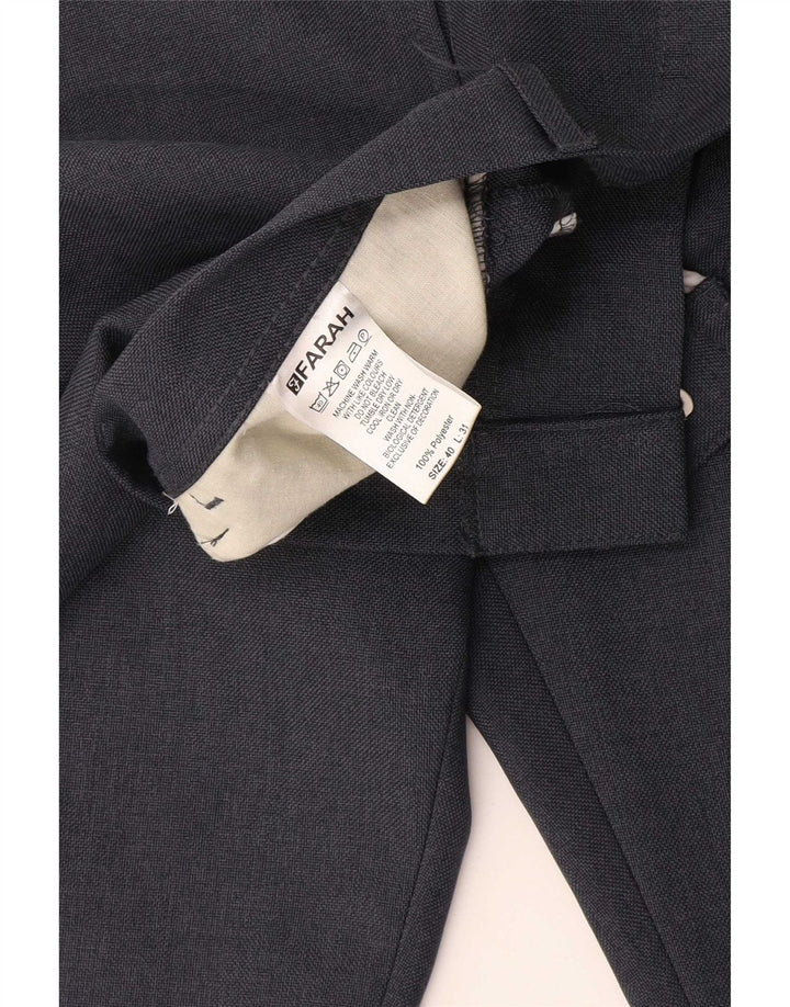 Farah Pantalones Casuales Rectos Para Hombre W40 L31 Poliéster Azul Marino