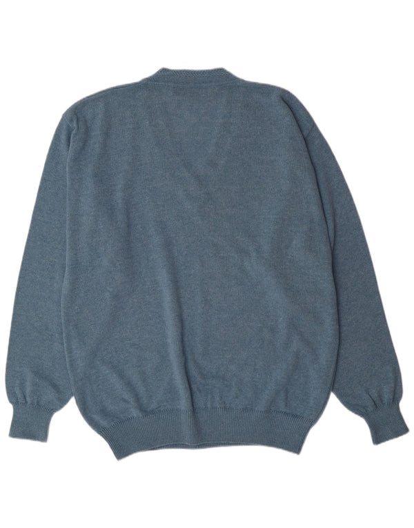 FRANK ALEXS Jersey con cuello en V para hombre IT 54 XL Algodón geométrico azul