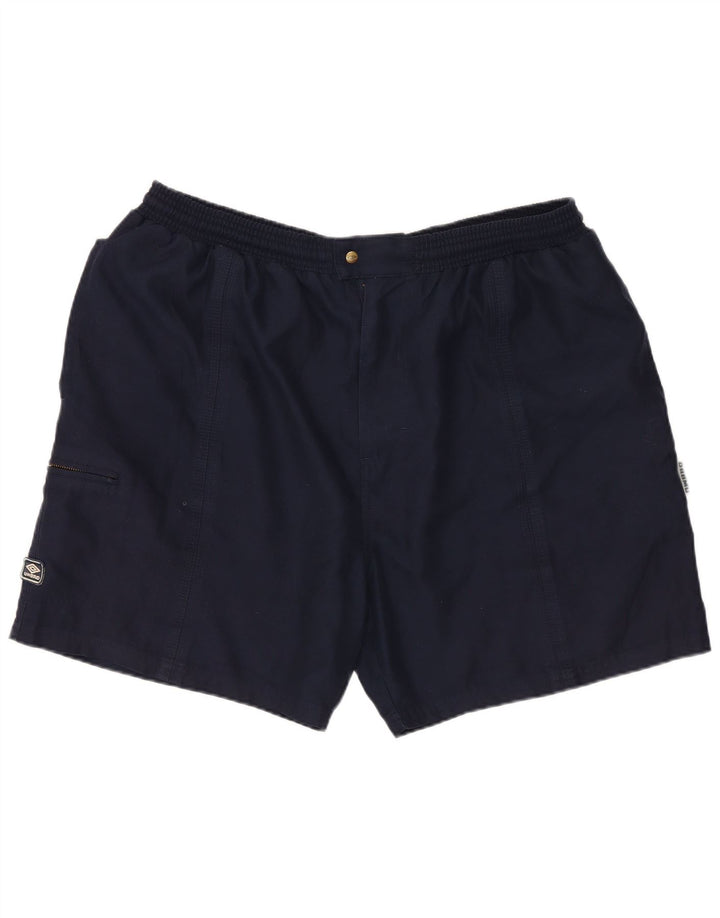 UMBRO Pantalones cortos cargo para hombre grande W34 Poliéster azul marino
