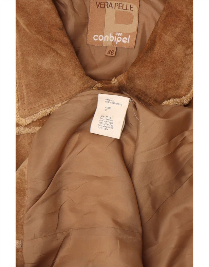 Conbipel Chaqueta de ante para mujer IT 46 Cuero marrón grande