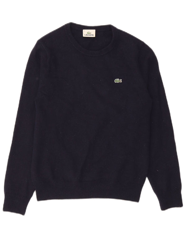 Lacoste Jersey de cuello redondo para hombre talla 3 pequeño azul marino lana nueva