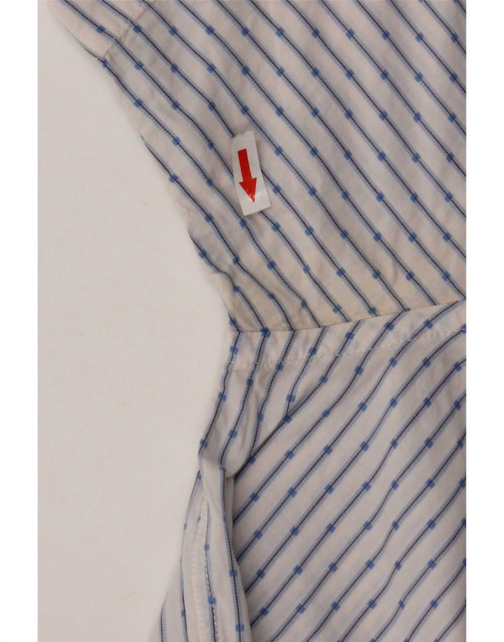 Camisa Gap Hombre Manga Corta Relaxed Fit Algodón A Rayas Blanco Mediano
