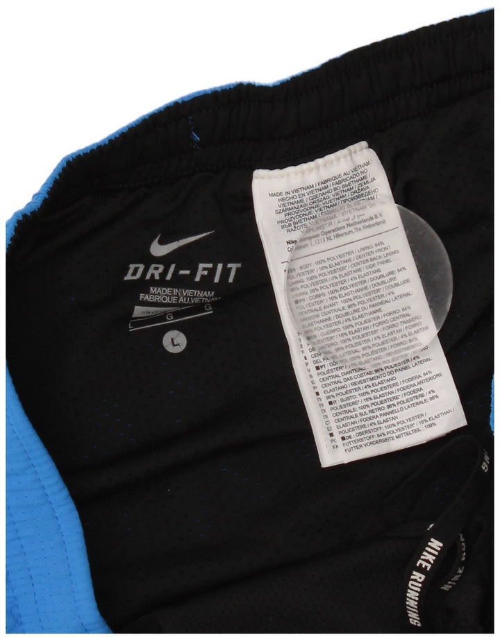 Nike - Pantalones cortos deportivos Dri Fit para hombre, poliéster azul grande