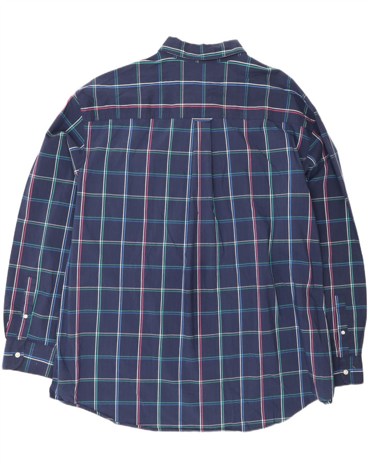 Chaps Camisa elástica para hombre 3XL Algodón a cuadros azul marino