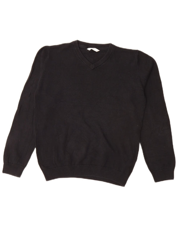 Marks & Spencer Jersey con cuello en V para niños 12-13 años Algodón negro