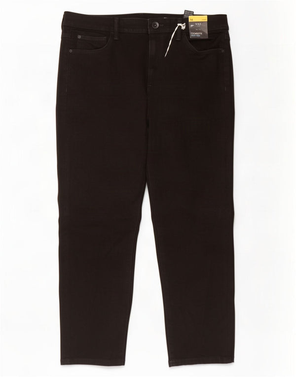 Marks & Spencer Vaqueros recortados ajustados para mujer UK 46 Large W34 L24 Negro