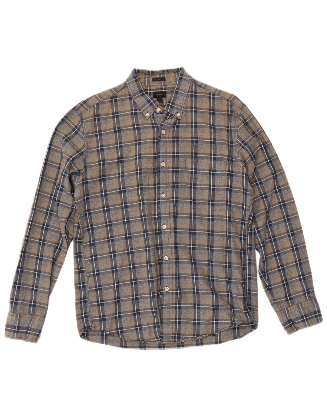 J. Crew Camisa Slim Fit para Hombre de Algodón con Cuadros Multicolores Grandes