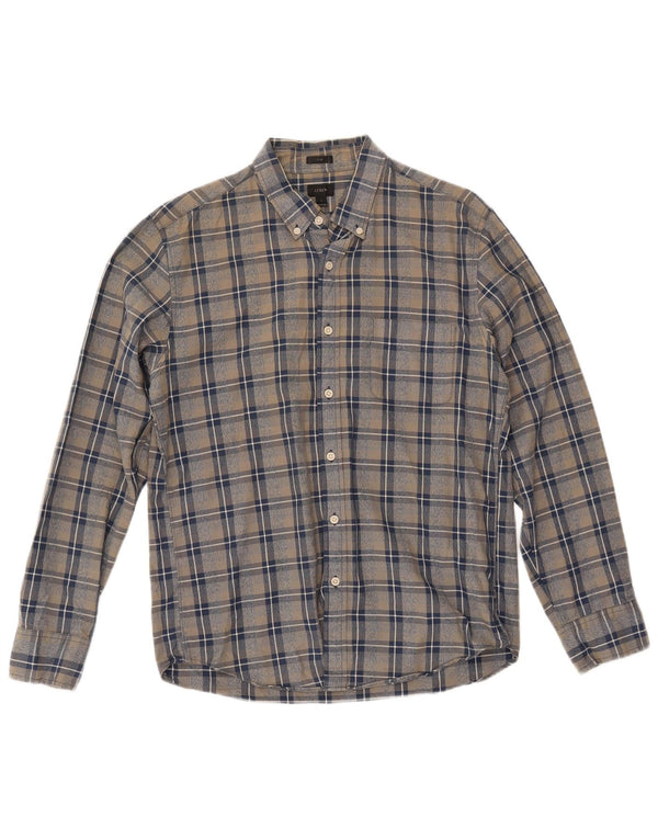 J. Crew Camisa Slim Fit para Hombre de Algodón con Cuadros Multicolores Grandes