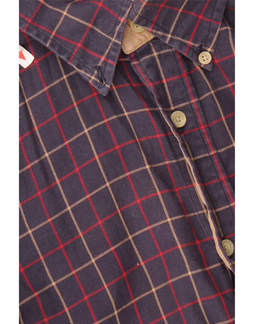 Tommy Hilfiger Camisa de franela para hombre de algodón a cuadros azul marino pequeño