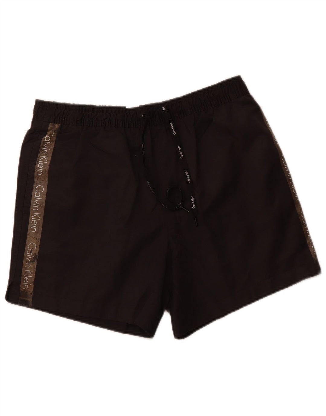 CALVIN KLEIN Bañador con estampado gráfico para hombre, talla pequeña, poliéster negro