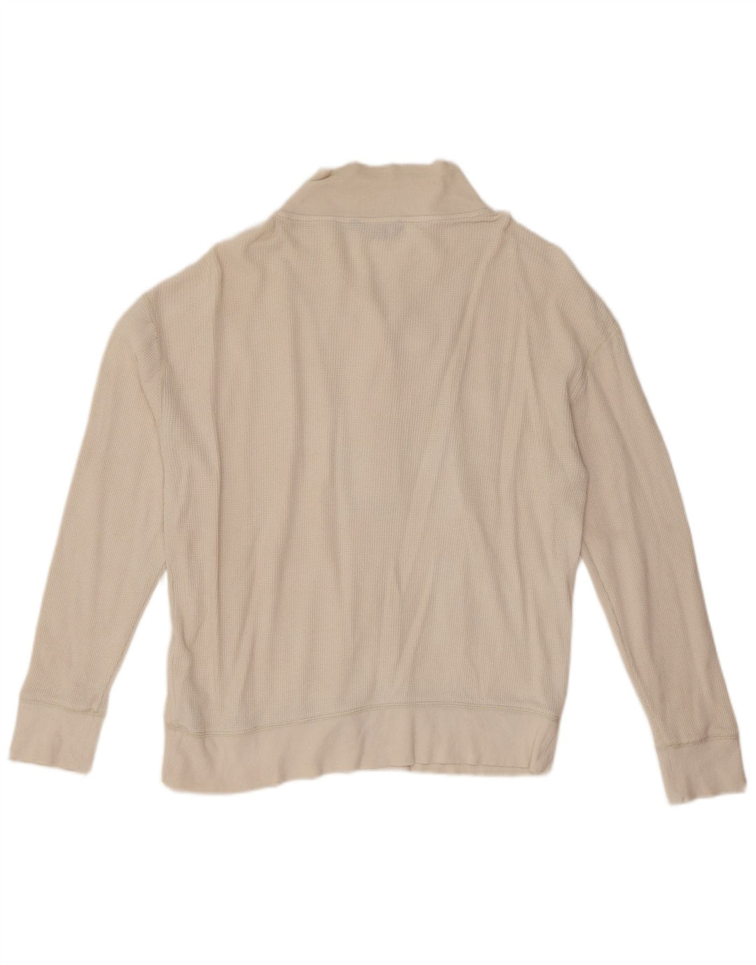 Ralph Lauren - Sudadera con cuello y botones para mujer, talla 40, tamaño mediano, algodón blanco
