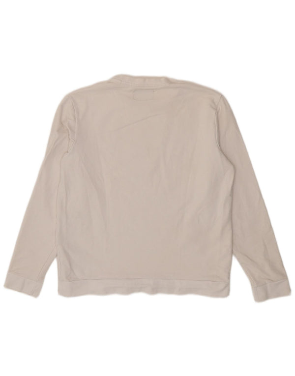 Guess Top gráfico para mujer de manga larga UK 46 Large White Cotton