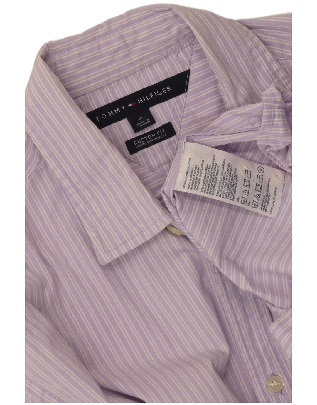 Tommy Hilfiger Camisa Custom Fit de algodón a rayas en color morado medio para hombre