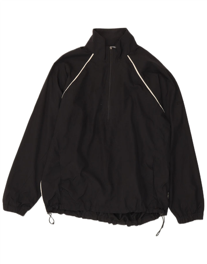 Izod Mens Jersey Chándal Top Chaqueta Mediana Negro Poliéster