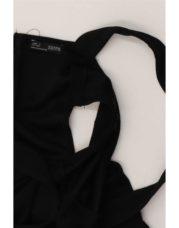 Zara Mujer Mono Sin Mangas UK 42 Mediano Negro
