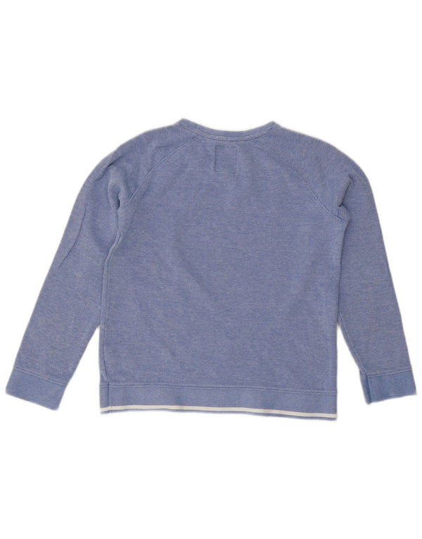 Crew Clothing Jersey con cuello para niño, 9-10 años, algodón moteado azul