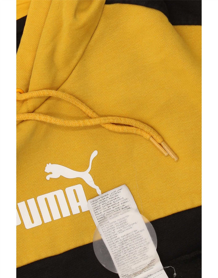 Puma Hombre Sudadera Con Capucha Jersey De Algodón Color Block Amarillo Medio