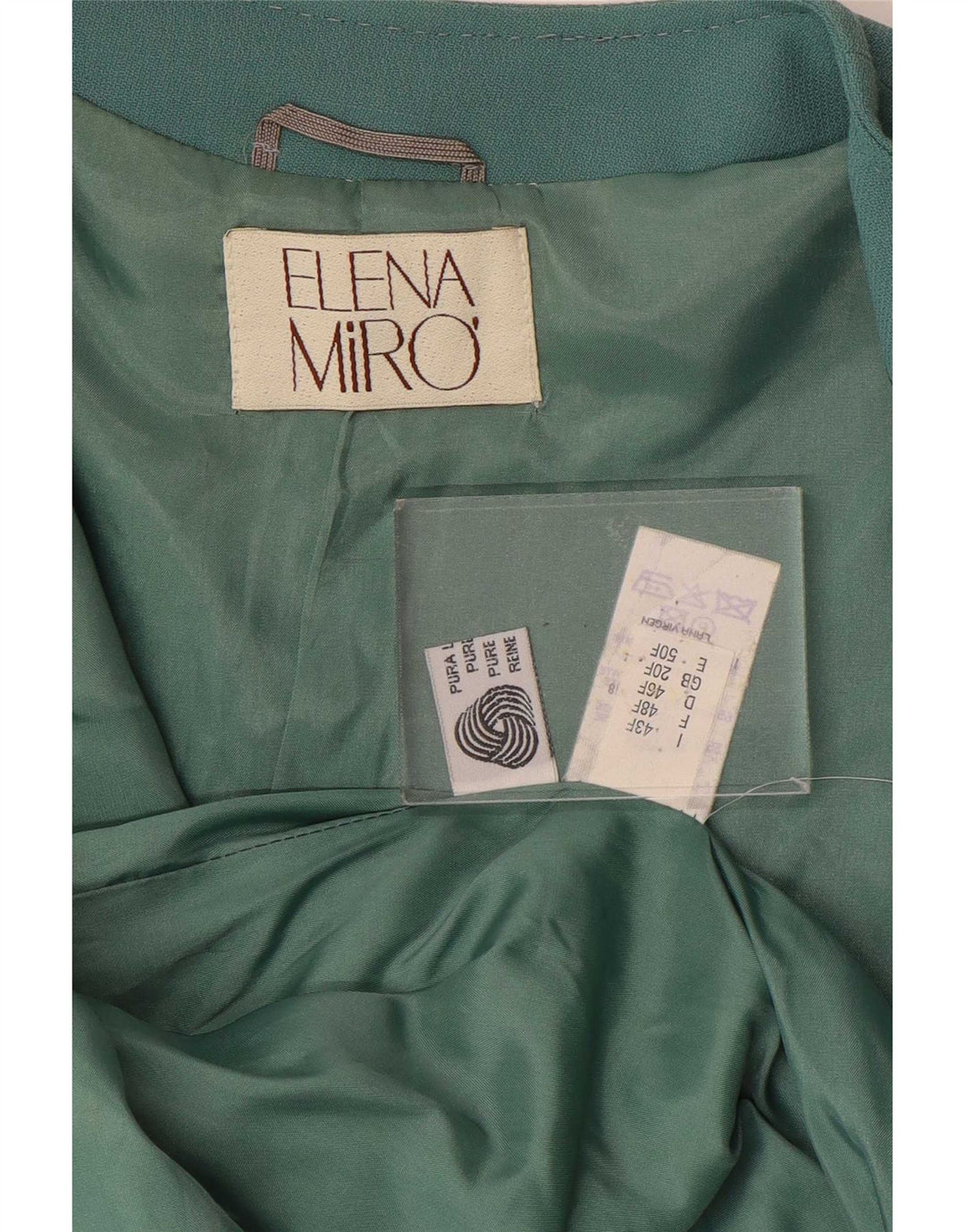 ELENA MIRO Chaqueta tipo blazer de 4 botones para mujer UK 20 2XL Lana virgen verde