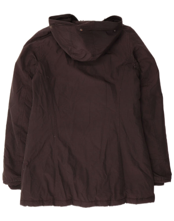 Woolrich Abrigo acolchado con capucha para mujer UK 10 Small Algodón negro