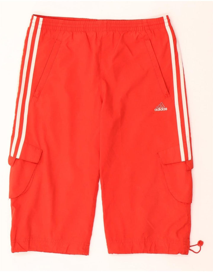 ADIDAS Boys Bermuda Sport Shorts 11-12 Years Red Polyester