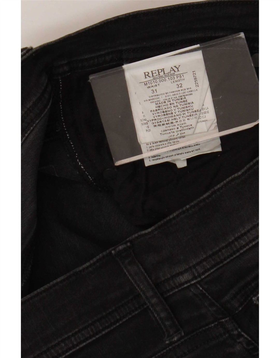 Replay Vaqueros ajustados para hombre W31 L32 Algodón gris
