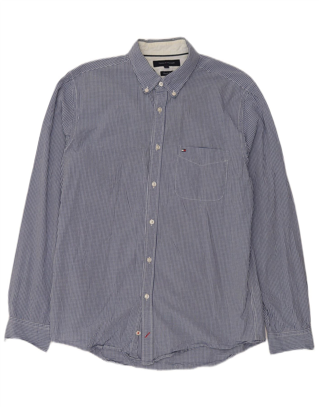 TOMMY HILFIGER Camisa de corte regular para hombre de algodón a cuadros azul grande