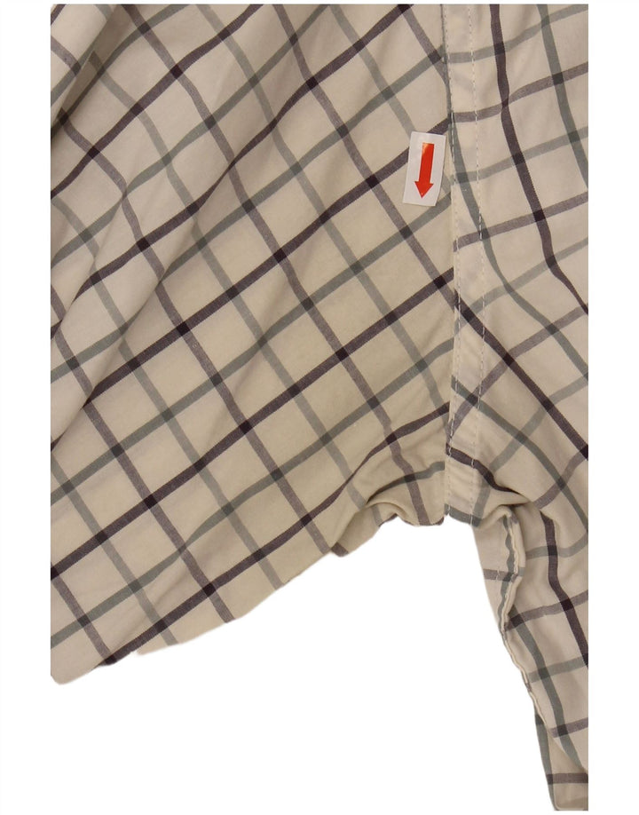 WRANGLER Mens Shirt XL Off White Check Cotton