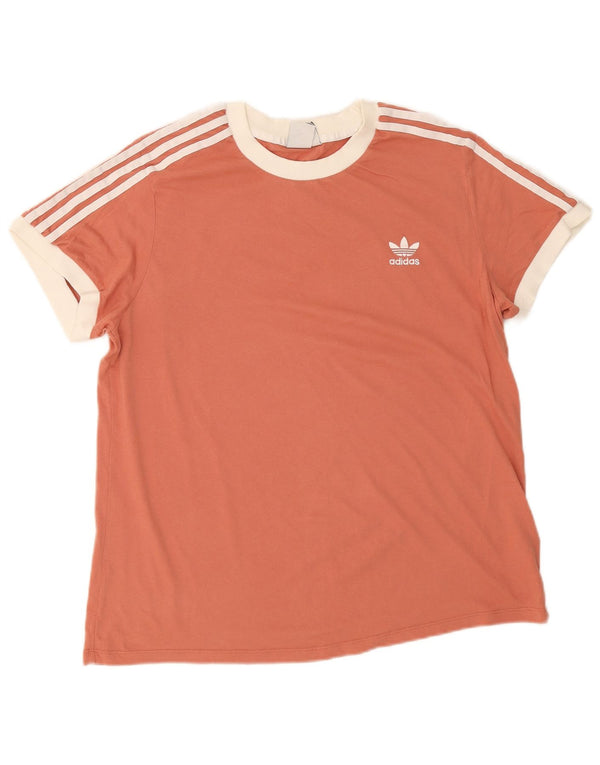 Adidas Womens T-Shirt Top UK 16 Large Pink Cotton