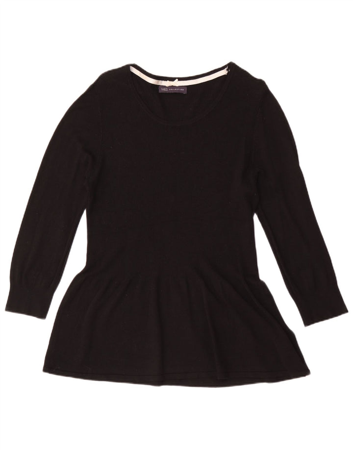 Marks & Spencer Top tipo túnica de manga 3/4 para mujer UK 44 Viscosa negra mediana