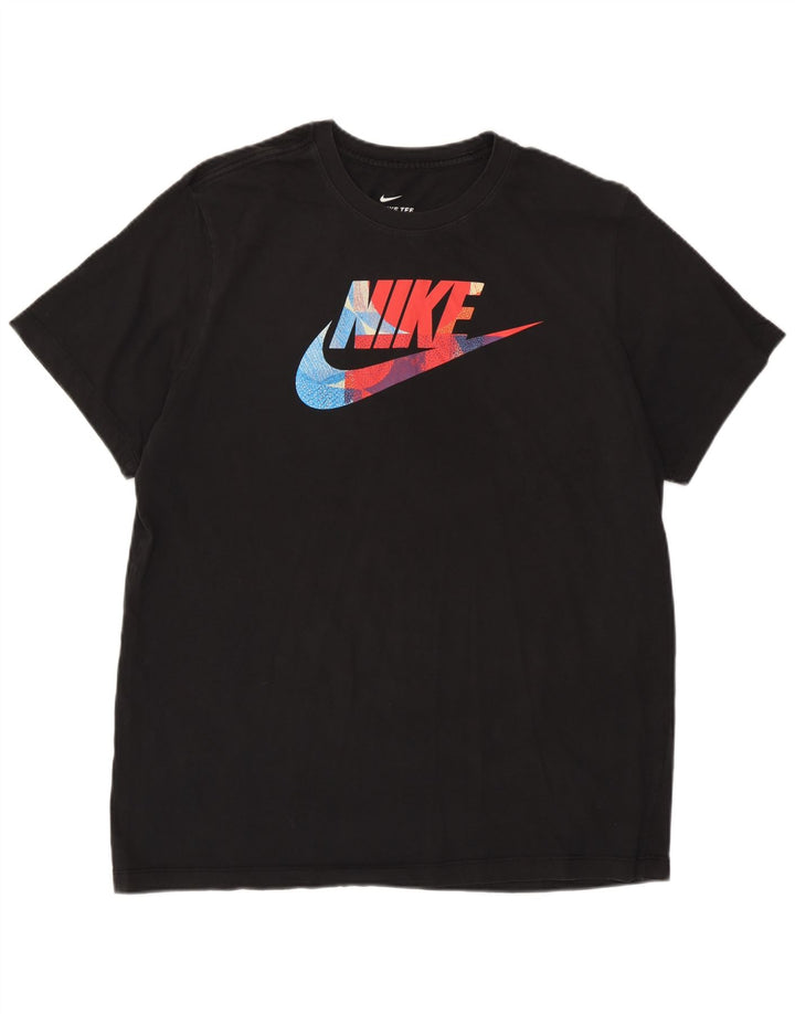 Nike - Camiseta gráfica para hombre, talla grande, algodón negro