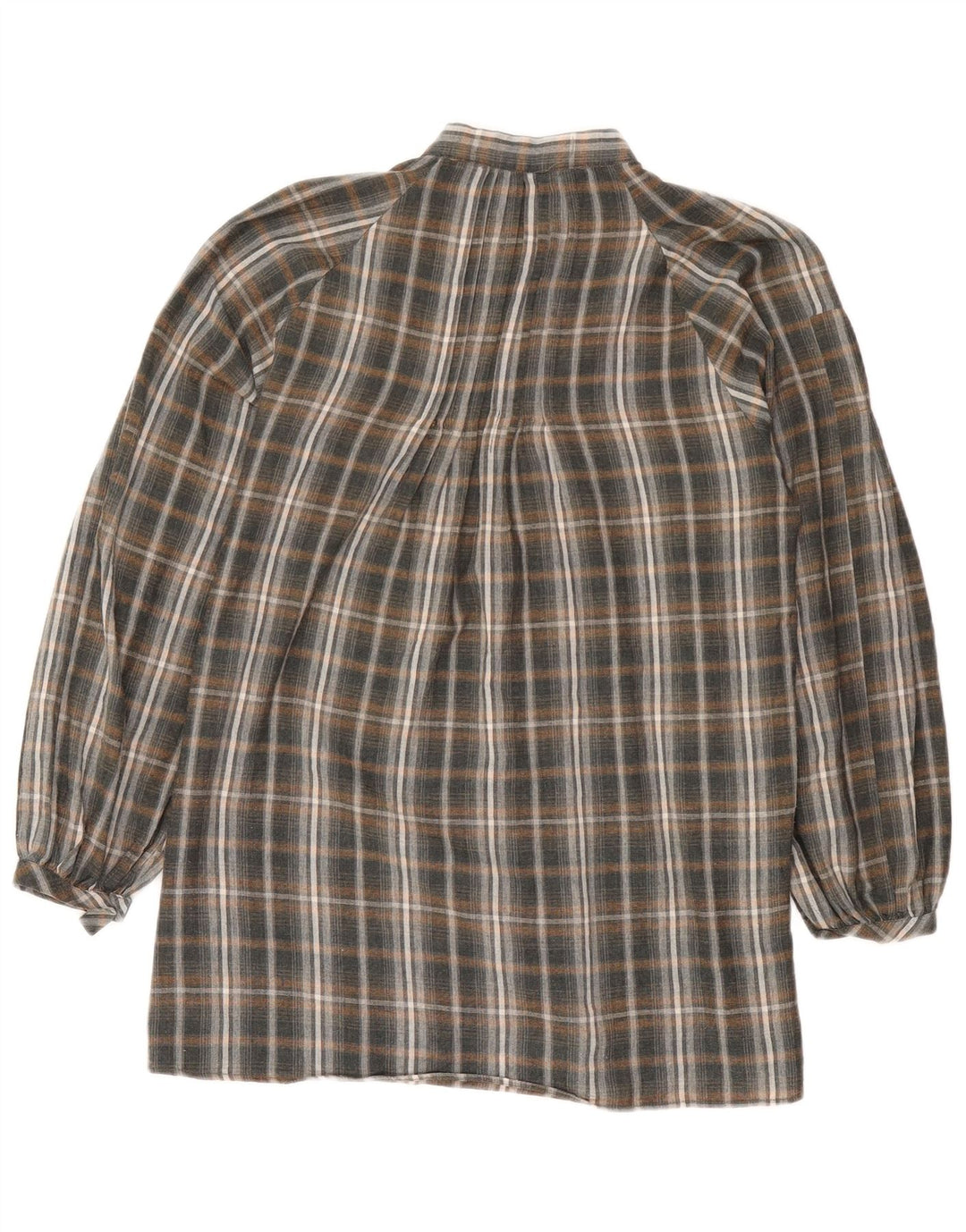 Zara Camisa tipo jersey larga y holgada para mujer UK 44 Medium Grey Check