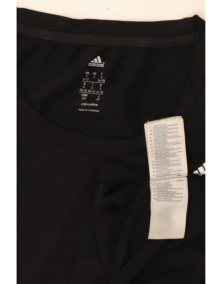 Adidas Mujer Climalite Camiseta Top UK 8/10 Pequeño Negro Poliéster