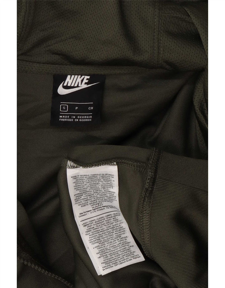 Nike Mens Zip Sudadera con capucha suéter pequeño verde poliéster