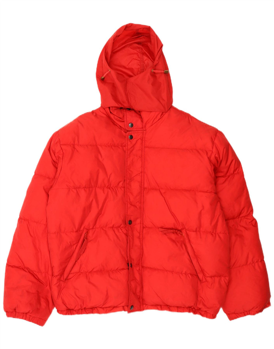 Vintage hombres con capucha chaqueta acolchada Reino Unido 40 grande poliamida roja