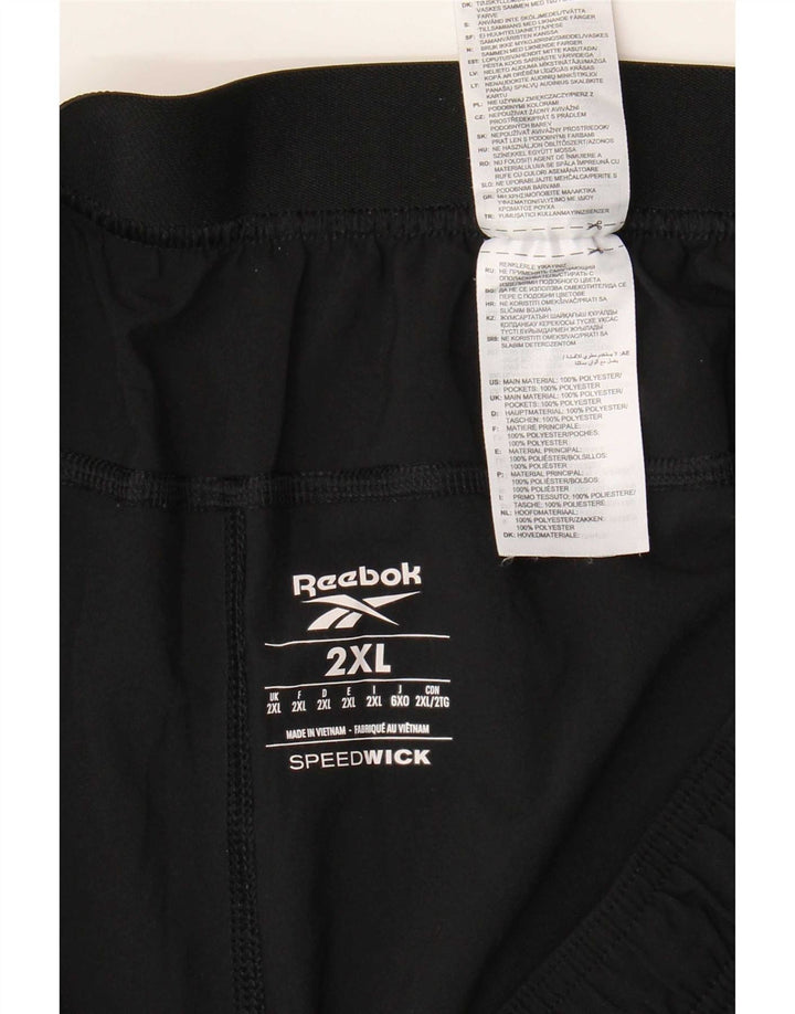 Reebok Pantalones cortos deportivos Speedwick para hombre 2XL Poliéster negro