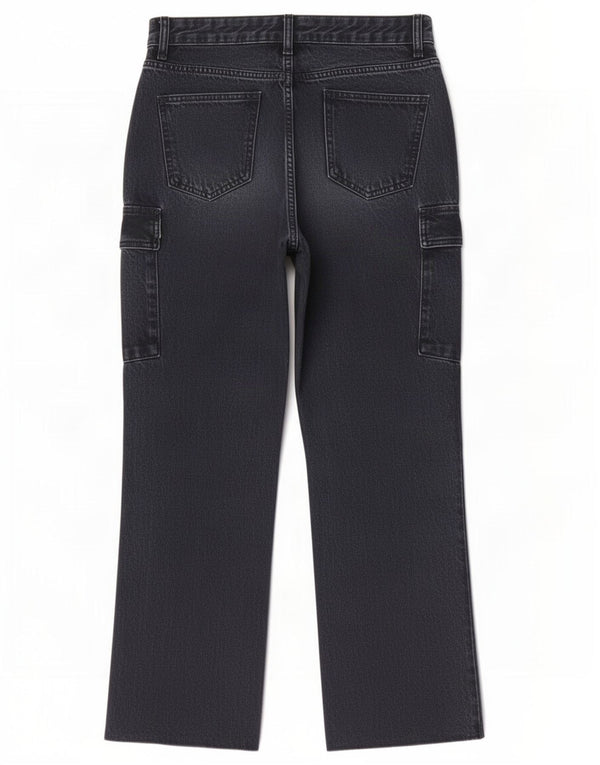 Zara Vaqueros Cargo Rectos Mujer EU 36 XS W26 L28 Negro