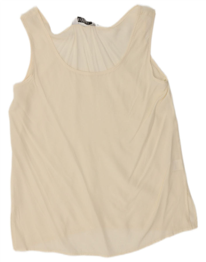 Marella Mujer Chaleco Top IT 46 Grande Seda Blanco Roto