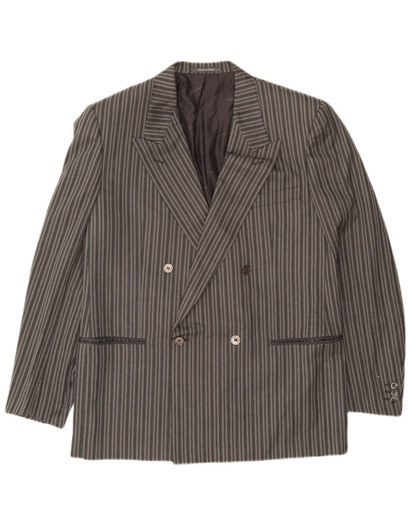 Albert Chaqueta tipo blazer con doble botonadura para hombre IT 52 XL Seda a rayas grises