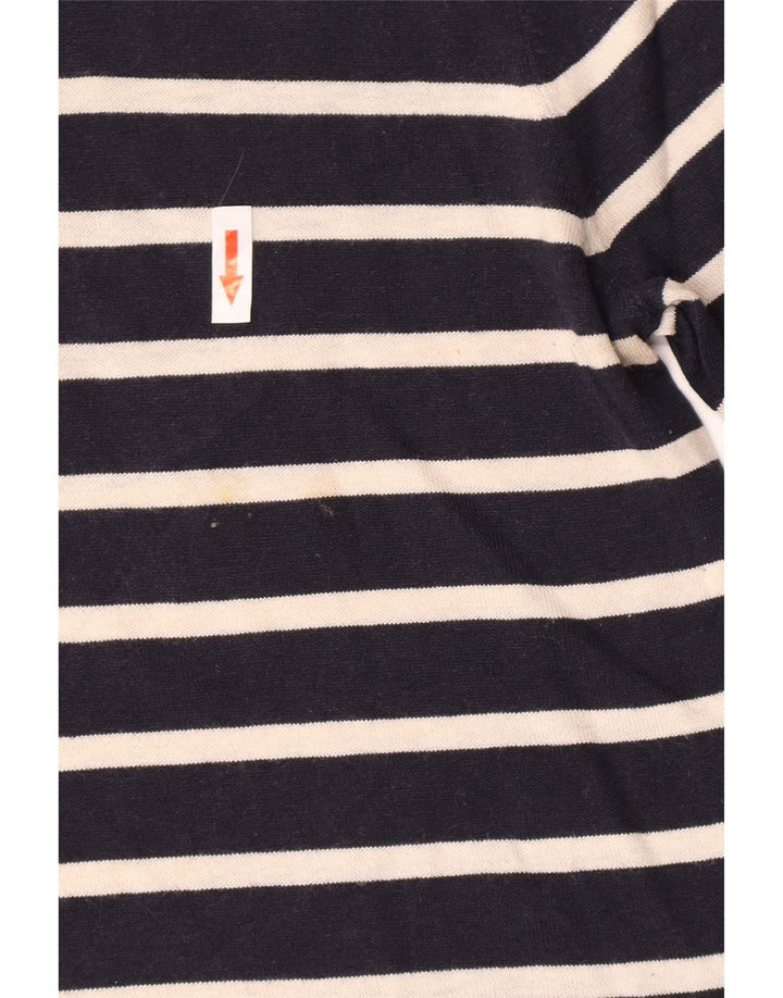 Massimo Dutti Jersey con cuello vuelto para mujer UK 10 Small Azul marino a rayas